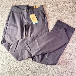 prAna Halle Dark Gray Relaxed Fit Stretch Water Repellent UPF50+ Pants Sz 2 Tall